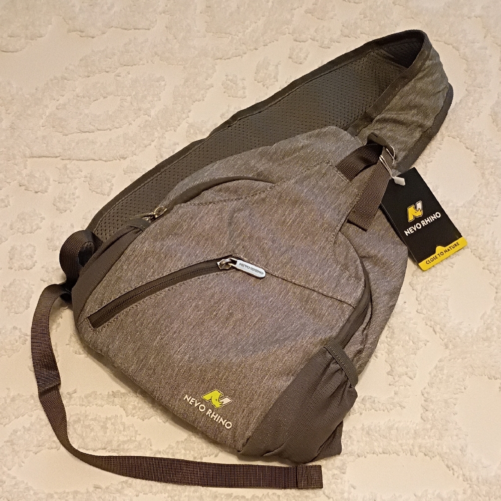Nevo Rhino Gray Slingback Crossbody Multi Purpose Travel Sports Hiking